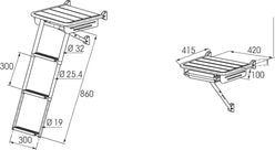 PLANCETTA CM.42X42 C/SCALETTA