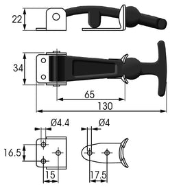 MANIGLIA DI CHIUSURA T-BAR CF. 2PZ