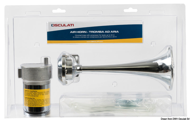 Tromba cromata 1 corno 24 V