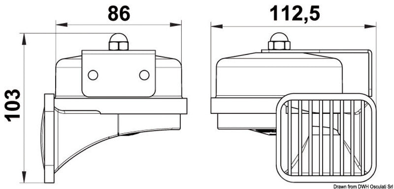 Tromba ABS cromato singola alta potenza