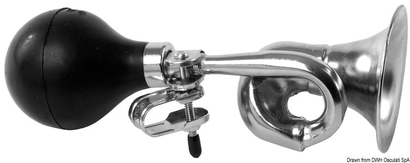 Tromba a pera ottone cromato curva