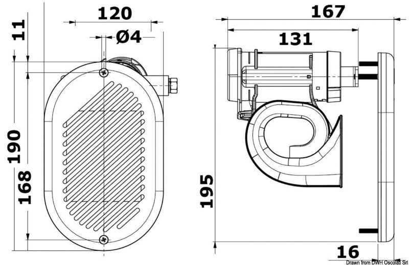 Tromba Hurricane bianca 12 V