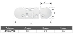 CATENACCIO NYLON BIANCO MM.86X29X26