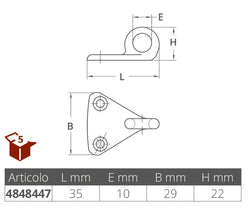 PIASTRINA INOX 316 CON ANELLO