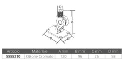 BASE ANTENNA OTTONE DOPPIO SNODO