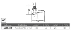 BASE ANTENNA INOX 316 PER TUBO