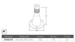 BASE ANTENNA INOX 316 FISSA