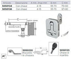 ALZAPAGLIOLO INOX 316 C/CHIAVE