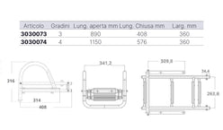 SCALETTA INOX RIBALTABILE 4 GRADINI