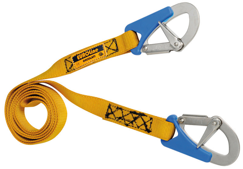 Cordone ombelicale 2 m con 2 moschettoni  ad apertura rapida