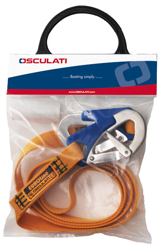 Cordone ombelicale 2 m con 2 moschettoni  ad apertura rapida