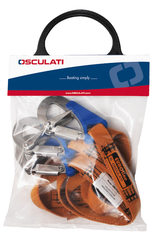 Cordone ombelicale 2 m con 3 moschettoni  ad apertura rapida