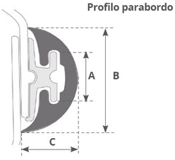 PROFILO RADIAL MM. 52 BIANCO MT.24