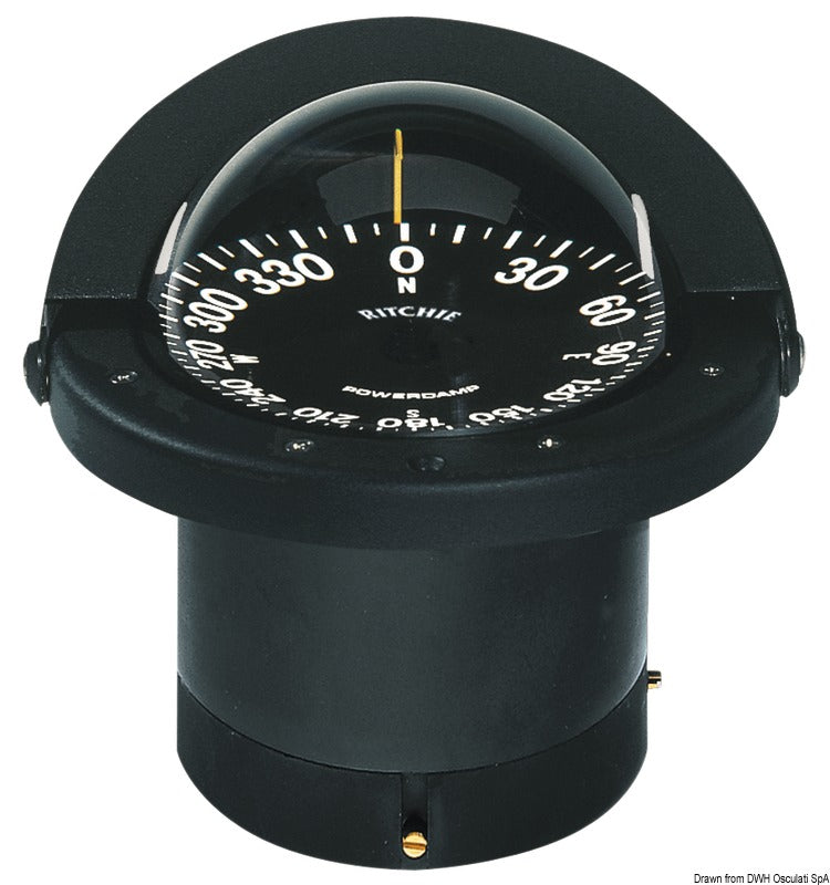 Bussola Ritchie Navigator 41/2 incasso nera/nera