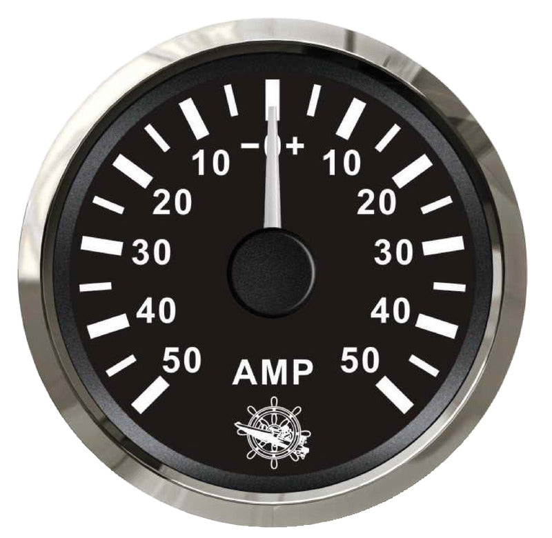 Amperometro con shunt 50 A nero/lucida