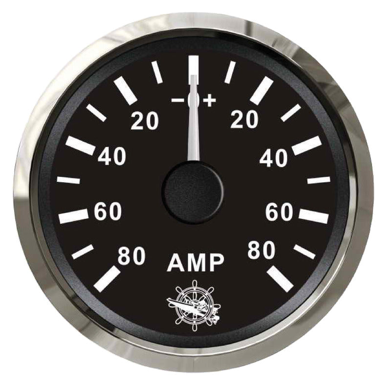 Amperometro con shunt 80 A nero/lucida