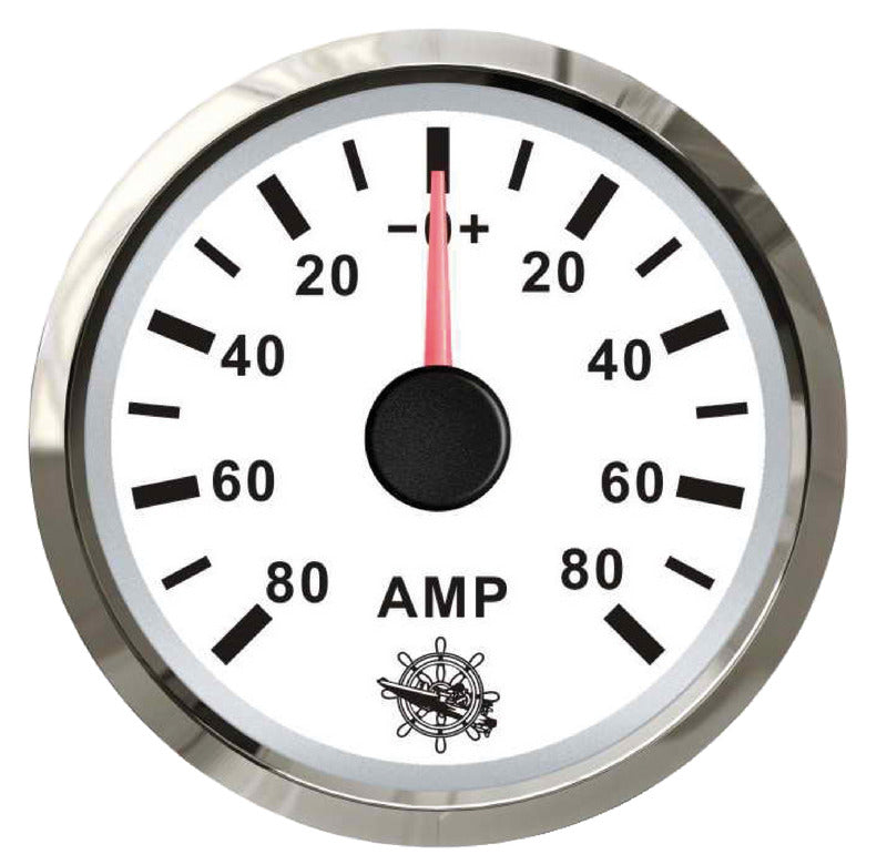 Amperometro con shunt 80 A bianco/lucida