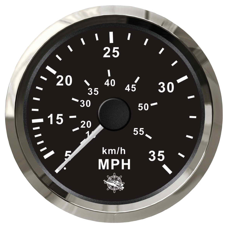 Spidometro Pitot 0-35 MPH nero/lucida