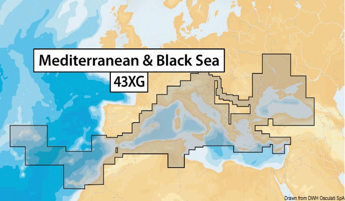 Cartografia Navionics XL9-43XG NAVIONICS+ Mediterraneo, Mar Nero, Canarie e Azzorre