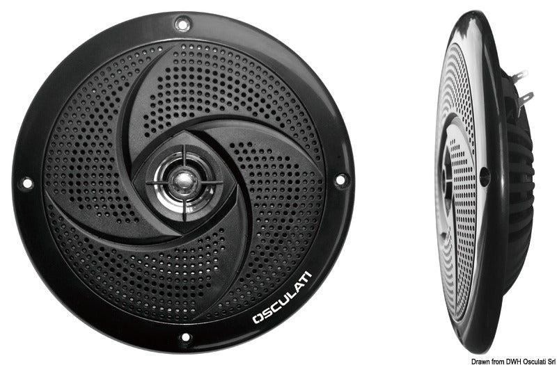 Casse stereo ultra piatte doppio cono nere 6,5
