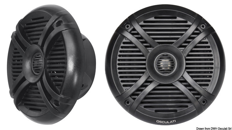 Casse a due vie con LED RGB progr. 6,25\'\' nere