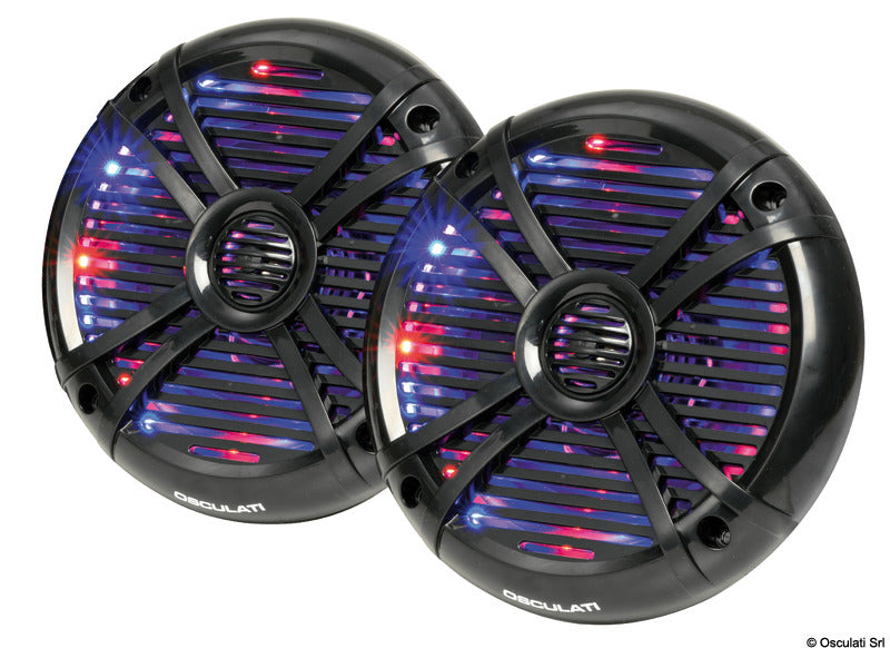 Casse a due vie con LED RGB progr. 6,25\'\' nere