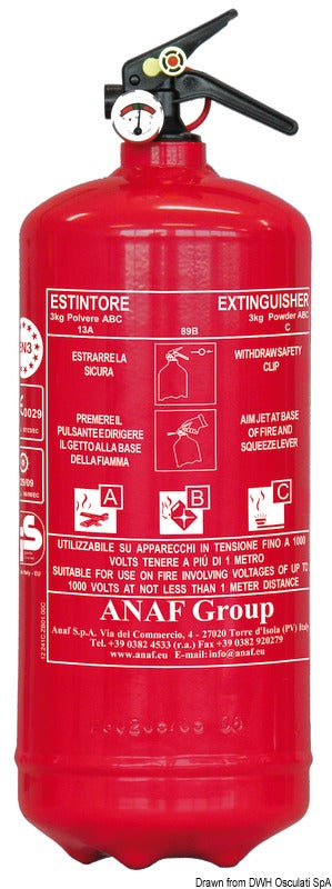 Estintore Solas a polvere 3 Kg MED