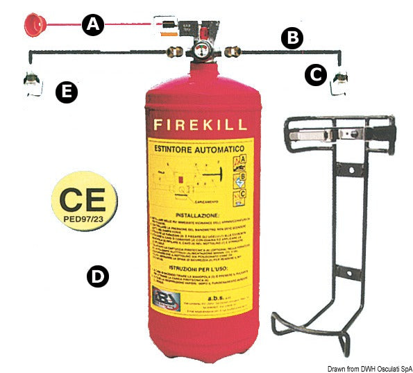 Estintore Firekill con pressostato 3 kg