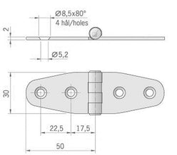 CERNIERA INOX MM.100X27