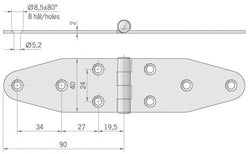 CERNIERA INOX MM.180X40