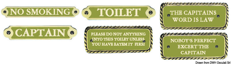 Targhetta bronzo TOILET