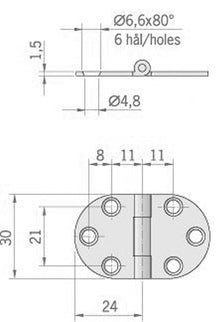 CERNIERA INOX MM.47X30