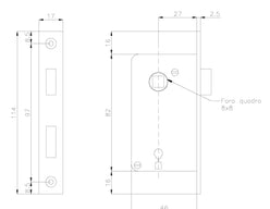 SERRATURA INCASSO OTT. MM.83X46