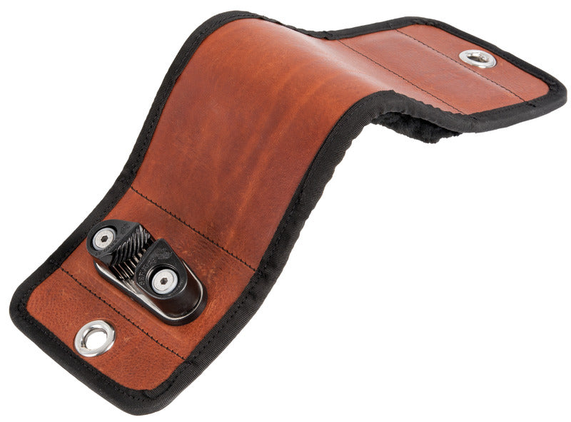 Attacco in pelle per parabordi su corrimano