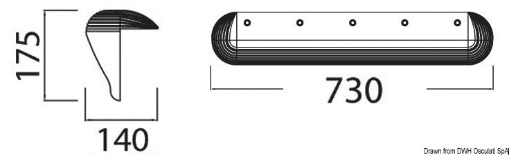 Protezione per pontile 730 mm bianco