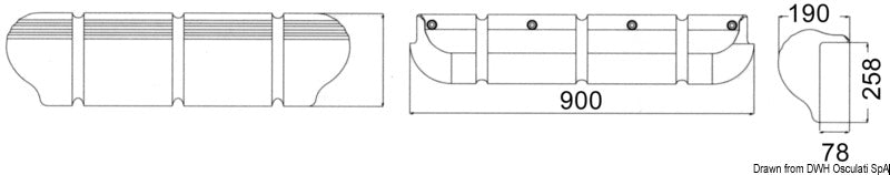 Protezione per pontile 900 mm blu