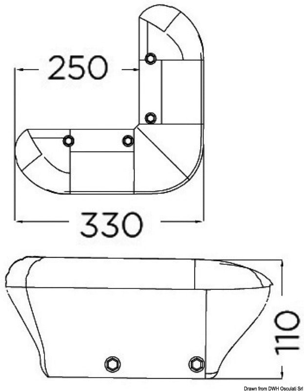 Protezione per pontile 330 mm blu