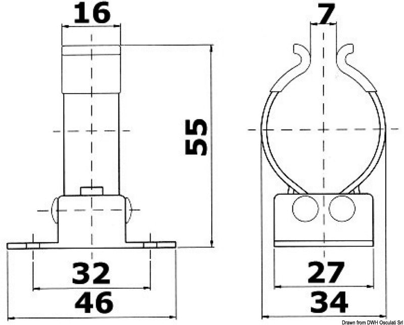 Clip inox per tubi 30/35 mm