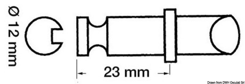Scalmo plastica/ottone 12 x 23 mm