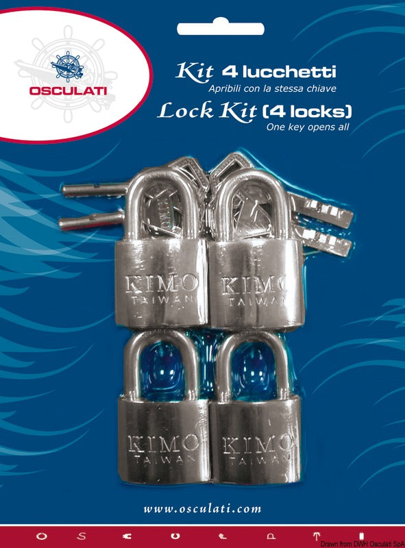 Kit 4 lucchetti inox 20x30 mm