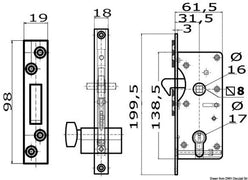 Serratura tipo Yale esterna 16/38 mm sporgente