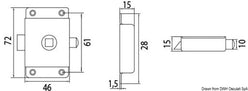 Serratura per WC ottone cromato 70x45 mm