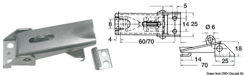Chiusura a leva regol. 70x25mm