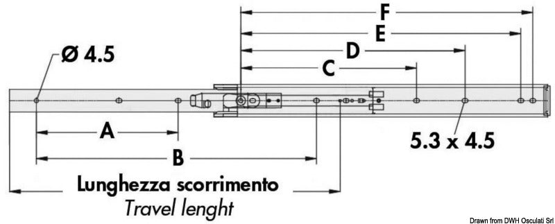 Slitta inox 350 mm