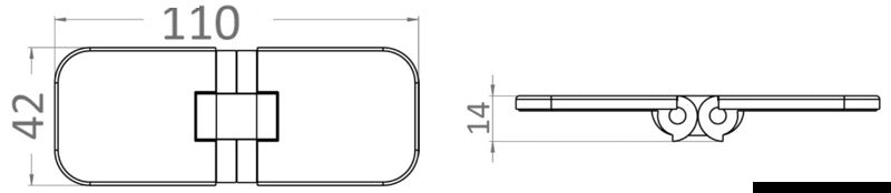 Cerniera di precisione con rotazione 180° e cover