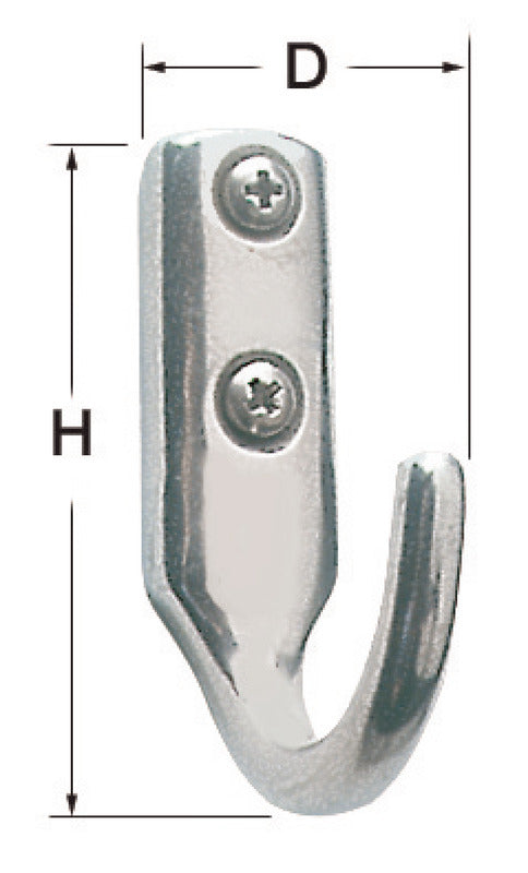 Gancetto inox  33x53 mm