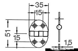 Cerniera 35x51mm 1,5mm viti