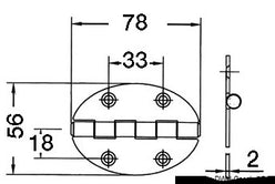 Cerniera 78x56mm 2mm viti