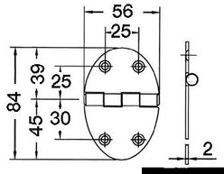 Cerniera 84x56mm 2mm viti