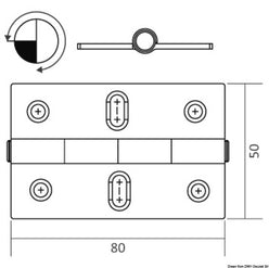 Cerniera in acciaio inox 80x50